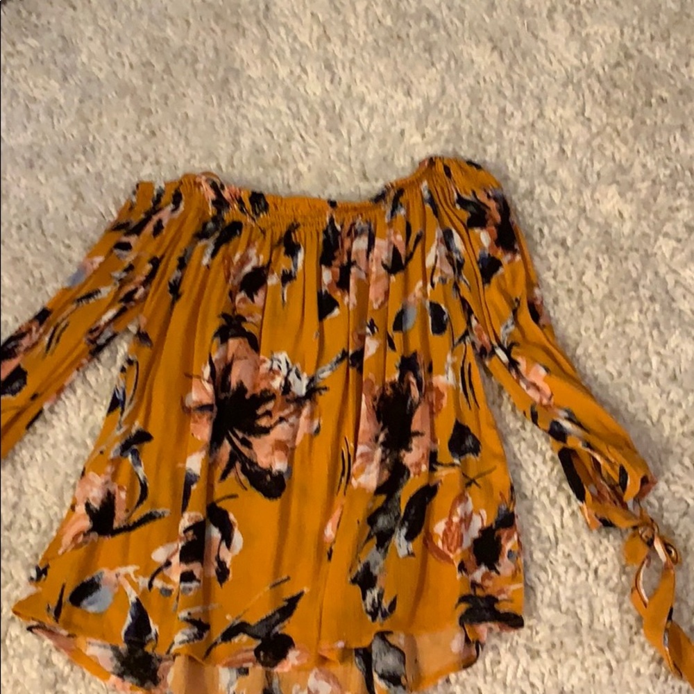 Off the shoulder three quarter sleeve blouse
